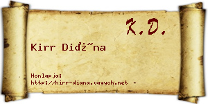 Kirr Diána névjegykártya